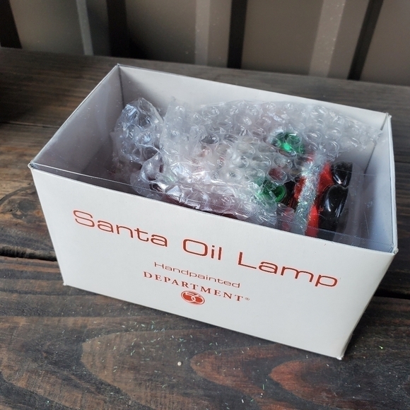 Dept 56 Santa handblown Oil Lamp Mercury Glass Holiday shimmery - Picture 12 of 14